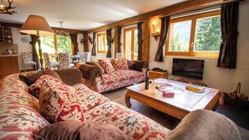 TV, DVD player, toys, books