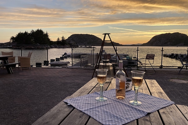 Blick auf das Meer in Richtung Farsund