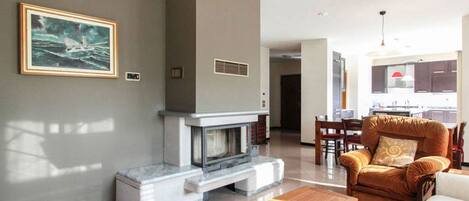 TV, fireplace, DVD player, stereo