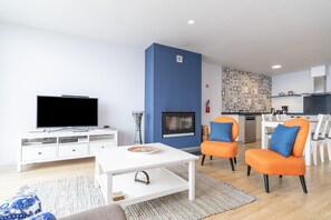 TV, fireplace, DVD player