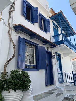 Exterior detail - NEFELI Beautiful vacation home on the Mama Mia island of Skopelos, roof terrace sea view (SKOPELOS)