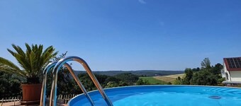 Apartment at Landhof Rothenberg - terrace with views of meadows and forests
