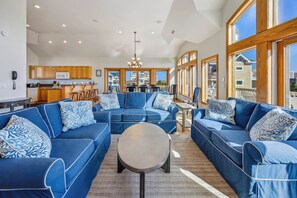 LCD TV, DVD player, stereo - Oceanview Dog Friendly Home with Pool, Hot Tub, Elevator, Game and Media Rooms (Avon)