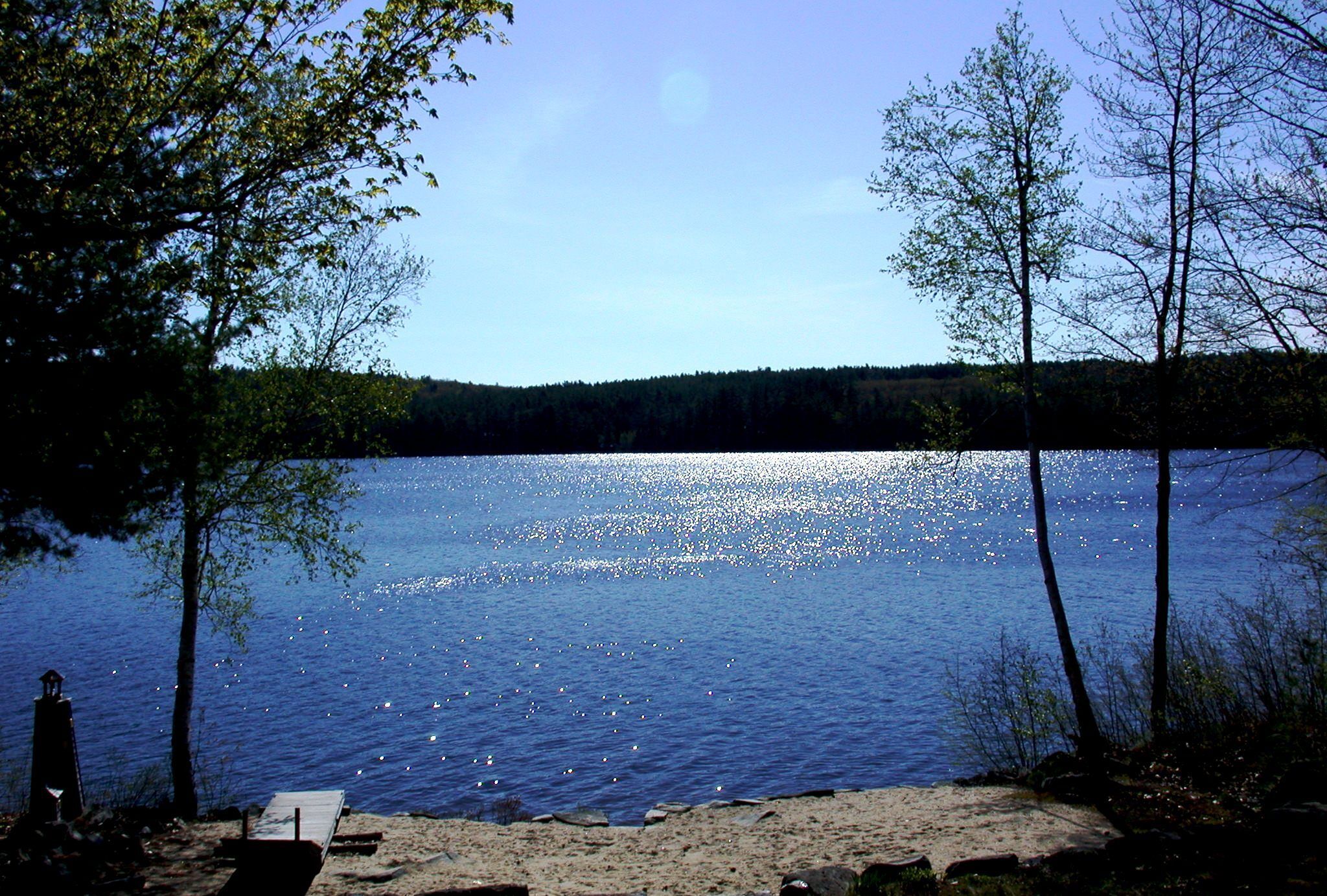 Quiet lakefront home with private beach near Bridgton, ME