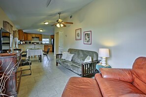 Smart TV, DVD player, books