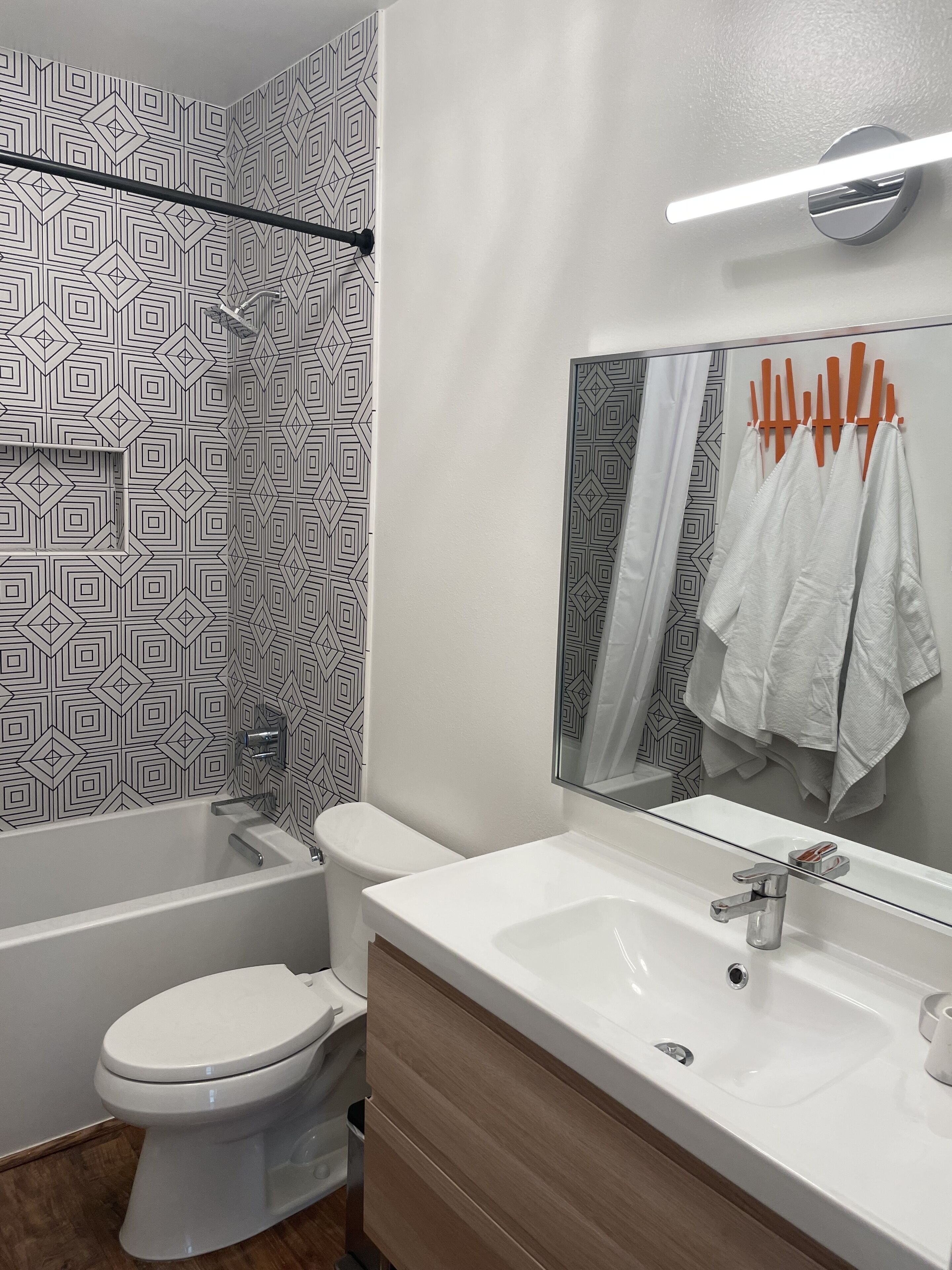 Inviting Guest Bath: Kohler Fixtures, Extra Deep Tub