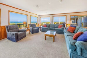 TV, DVD player, table football - Oceanfront Avon Home w/ Hot Tub, Game Room, Community Pool and Tennis/Pickleball (Avon)