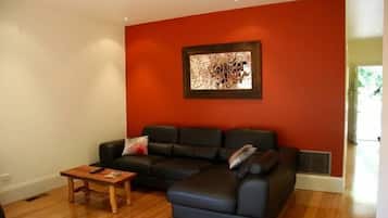 Smart TV, fireplace, DVD player