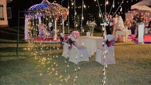 Outdoor banquet area
