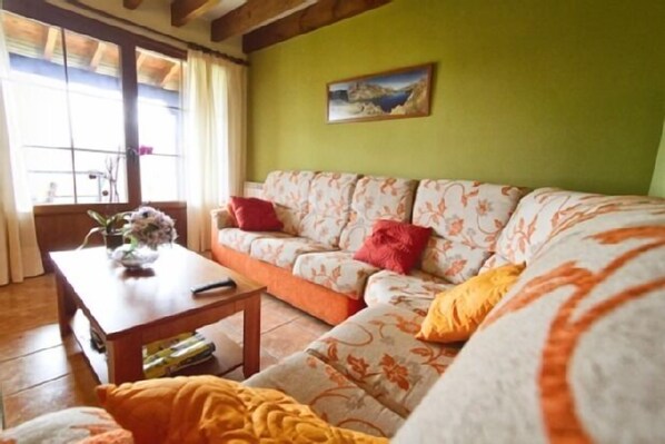 TV, caminetto, libri