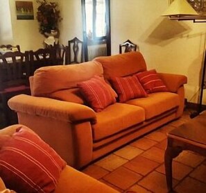 Smart TV, chimenea, reproductor de DVD y libros 