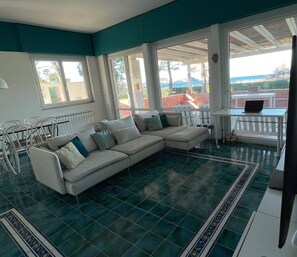 Smart TV, fireplace, DVD player, video library