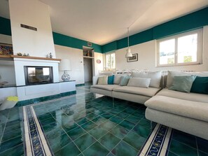 Smart TV, fireplace, DVD player, video library