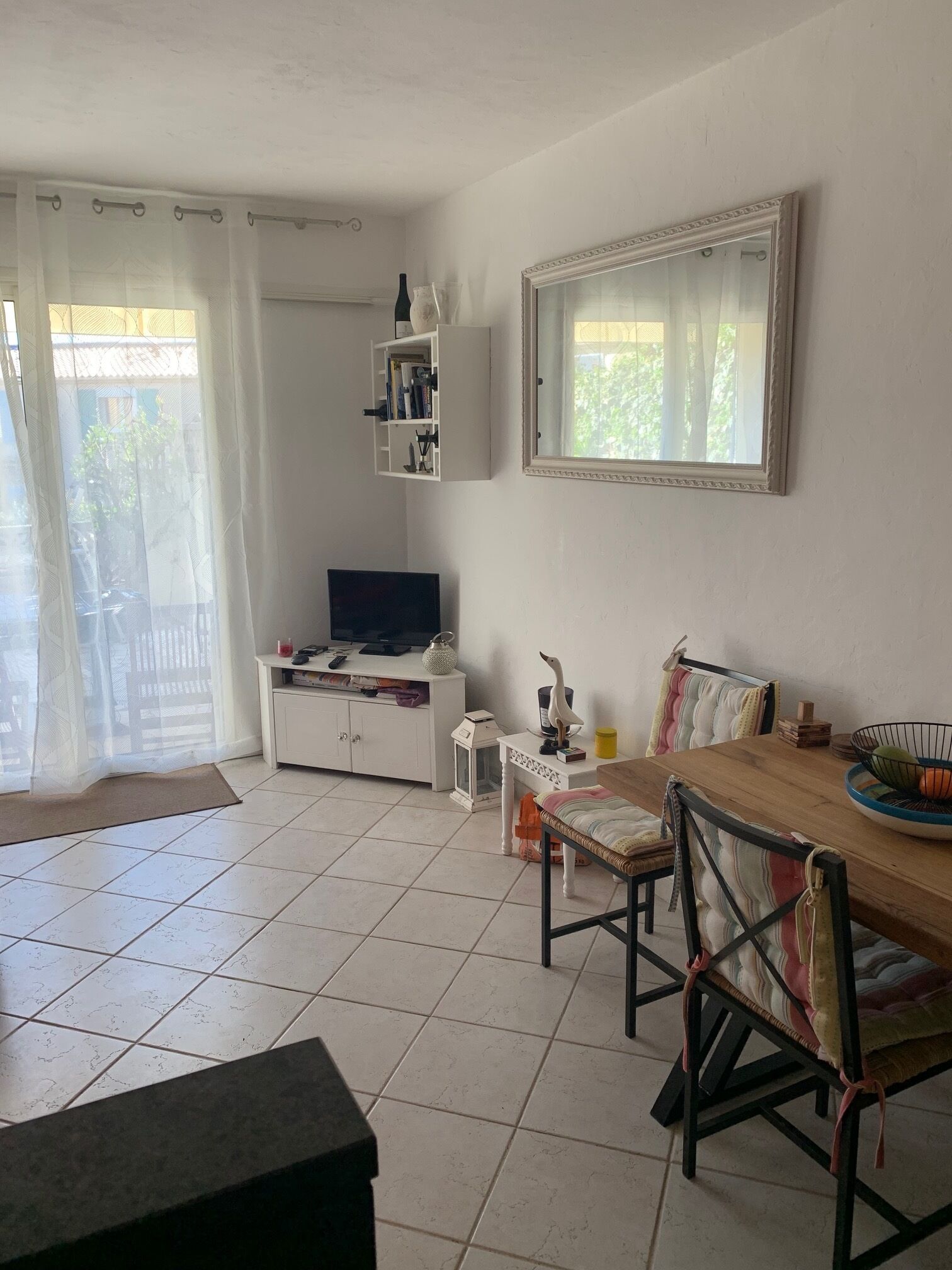 TV, lettore DVD, libri