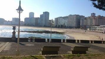 Beach nearby, sun-loungers