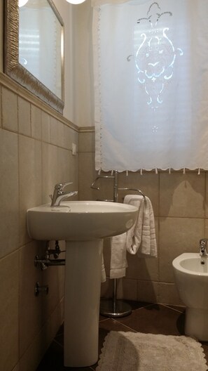 Dusche, Haartrockner, Bidet, HandtĂŒcher