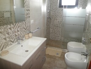 Shower, hair dryer, bidet, soap