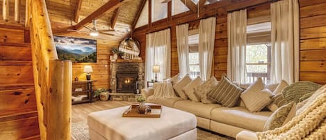 TV, lareira, videogames