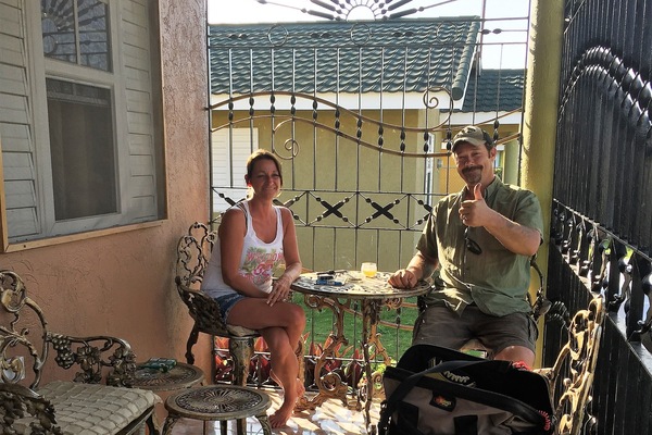 Jason and his wife are my repeat guests; they are having cigarettes and chilling