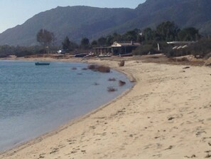 Beach nearby, sun loungers