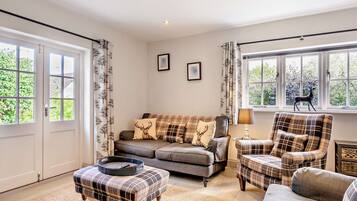 TV, DVD player, video library