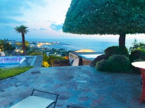 An infinity pool, a heated pool