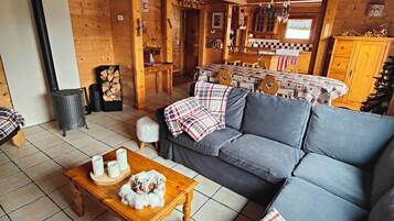 TV, DVD player, video library