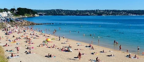 Beach nearby, sun loungers