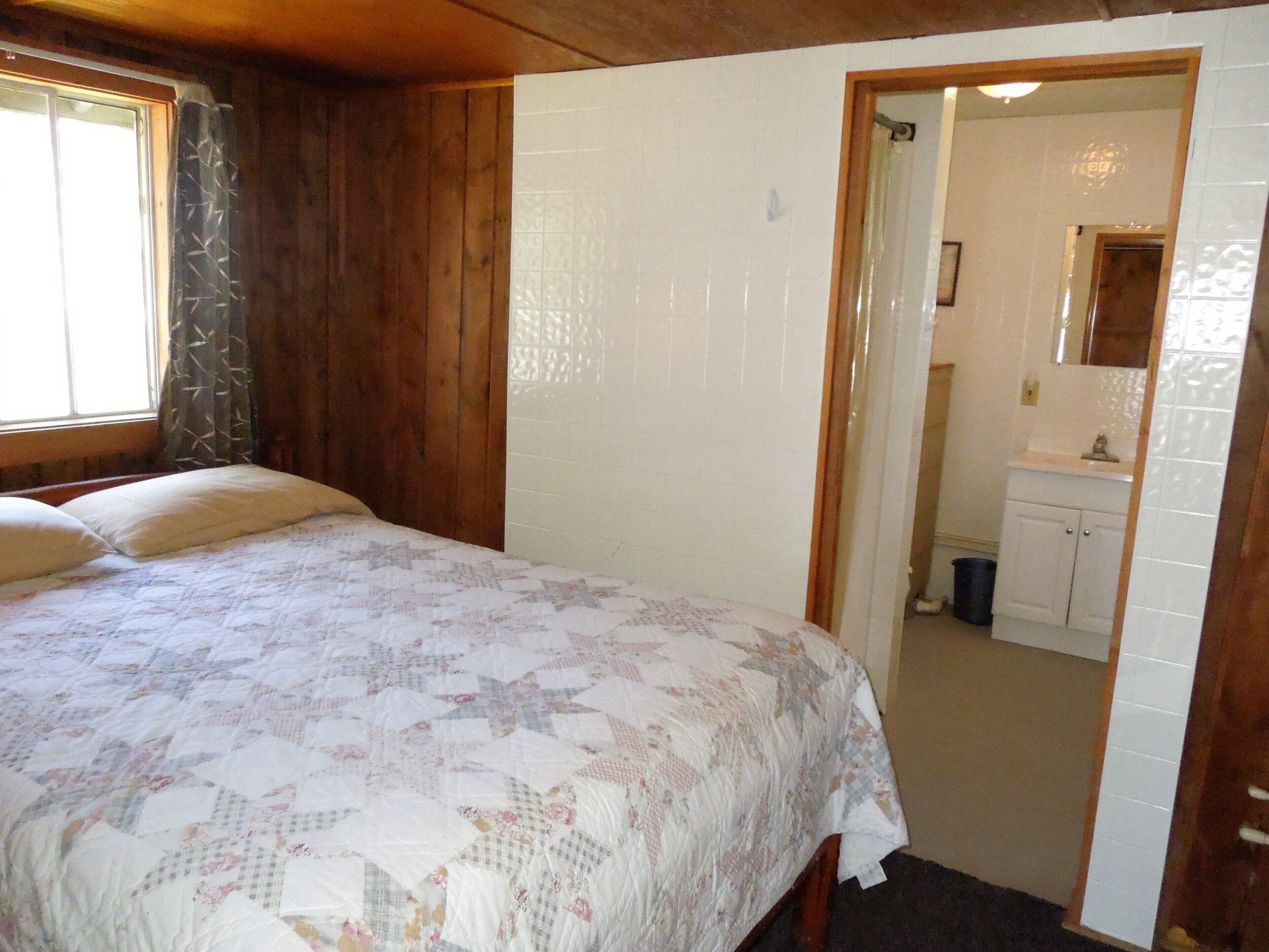 Cabin #2 is cozy and clean on the water's edge and sleeps 4.