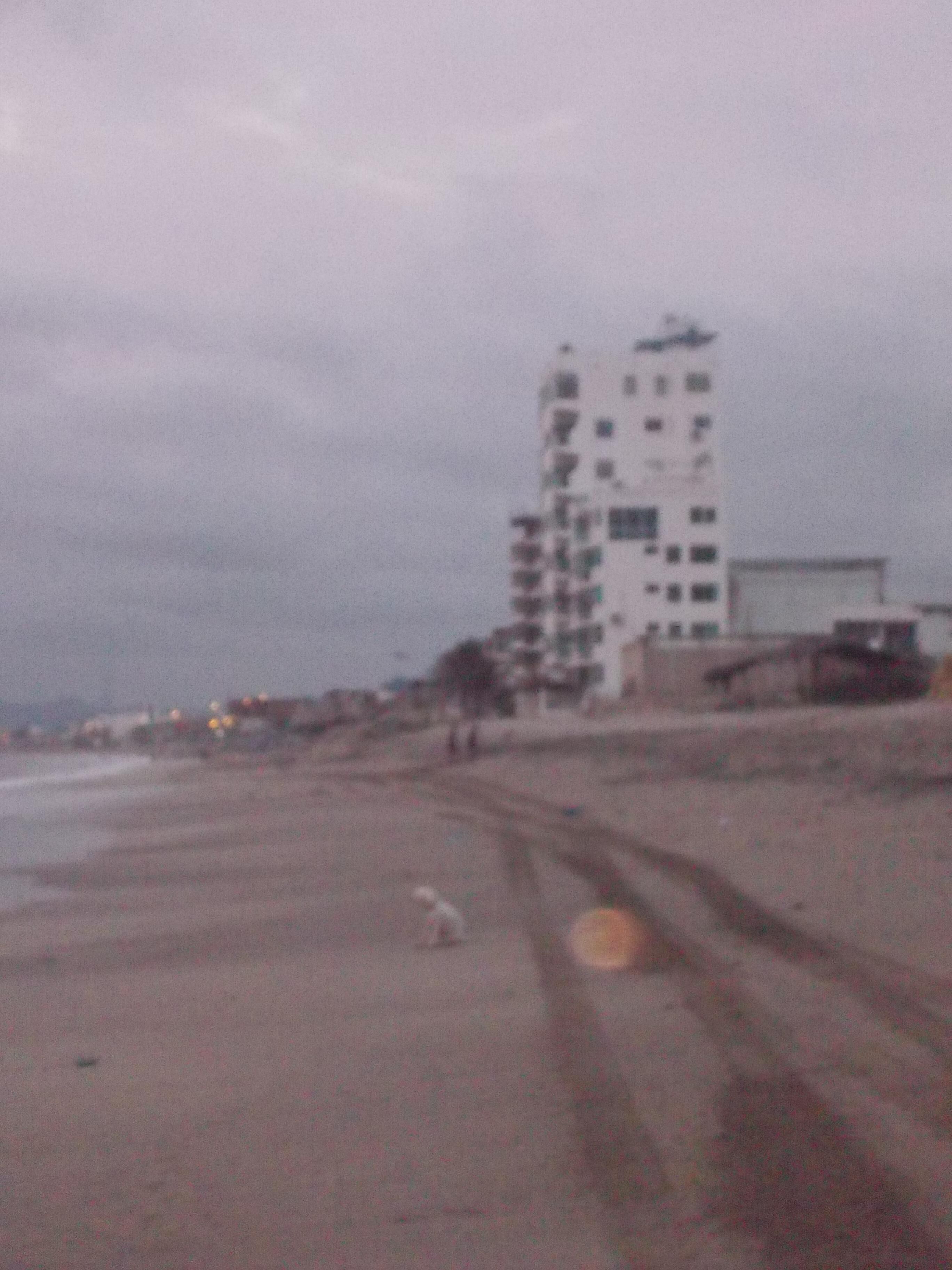 Looking back N to Arena Sol y Mar I and II 