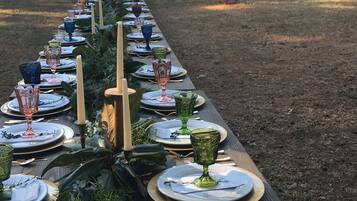 Outdoor banquet area