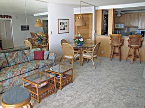 Smart TV, DVD player, books, music library