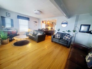 TV, DVD player, books, video library