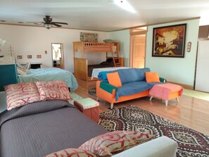 Desk, iron/ironing board, travel crib, free WiFi