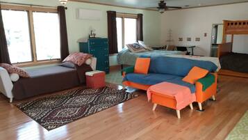 Desk, iron/ironing board, travel crib, free WiFi