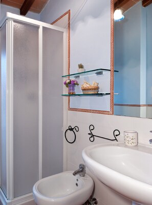 Ensemble douche/baignoire, sĂšche-cheveux, bidet, serviettes fournies