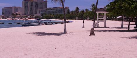 On the beach, beach towels