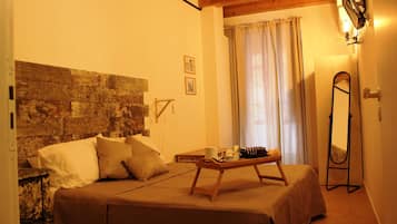 1 bedroom, desk, iron/ironing board, travel cot