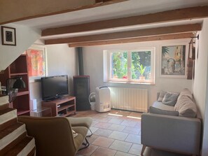 TV, fireplace, video games, DVD player