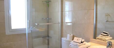 Haartrockner, Handtücher, Seife, Shampoo