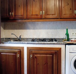Fridge, microwave, coffee/tea maker, blender