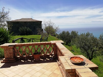 Casetta ai Malvitani con una vista panorámica del mar