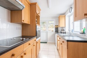 Fridge, microwave, dishwasher