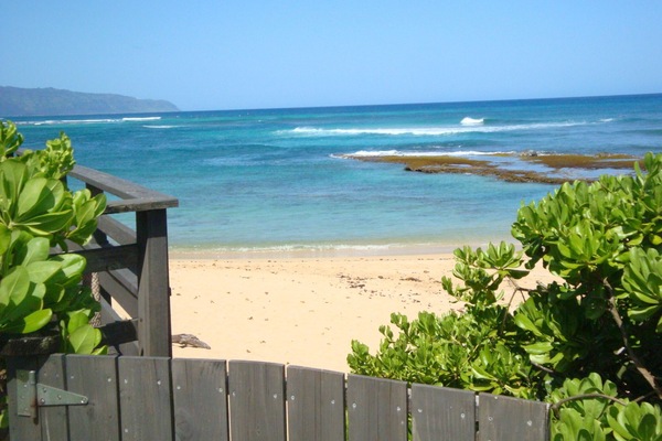 Private steps to the beach