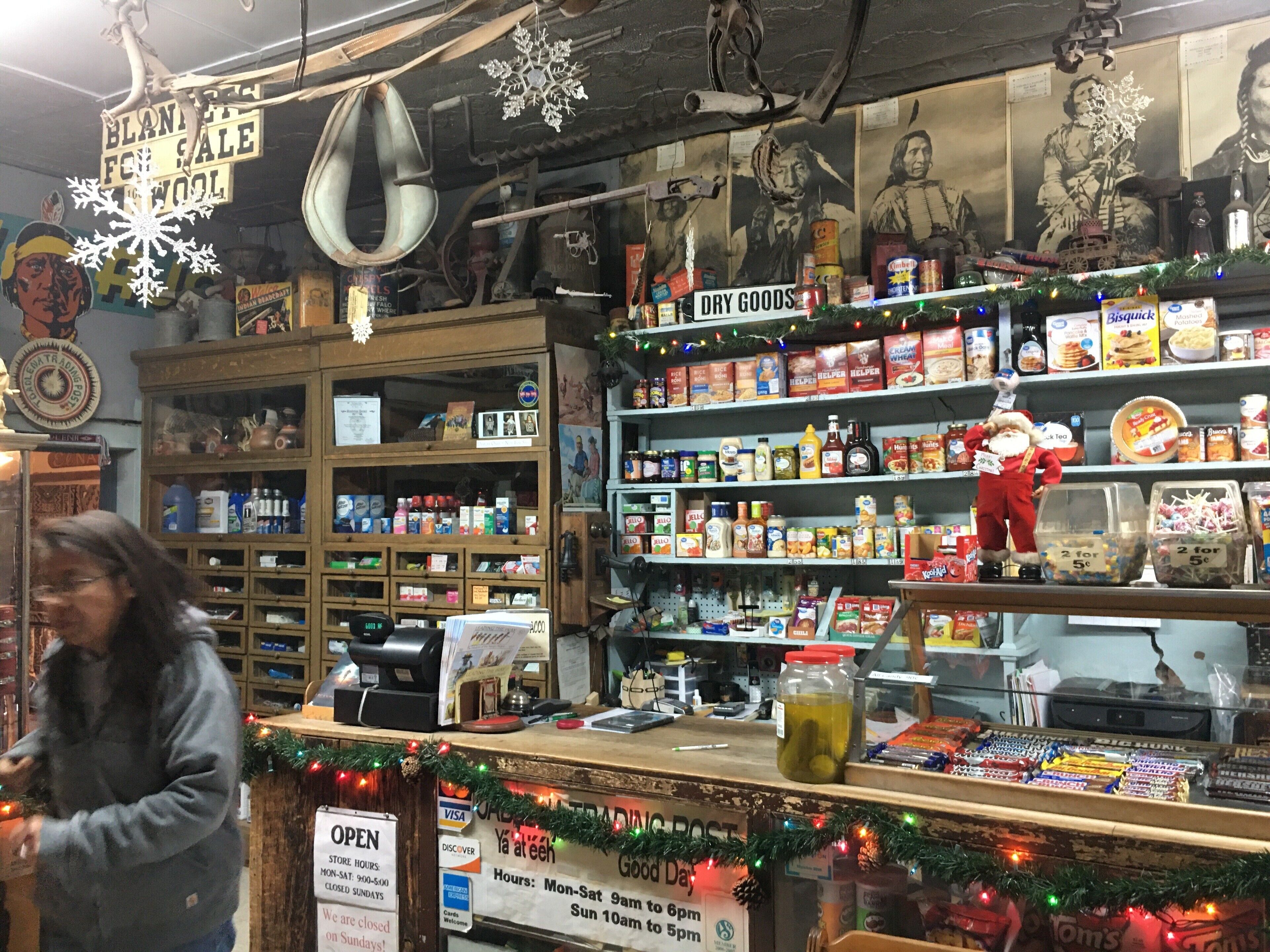 Inside the trading post.
