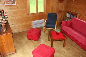 Télévision, lecteur de DVD, livres, vidéothèque