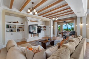 Smart TV, foosball, table tennis, books