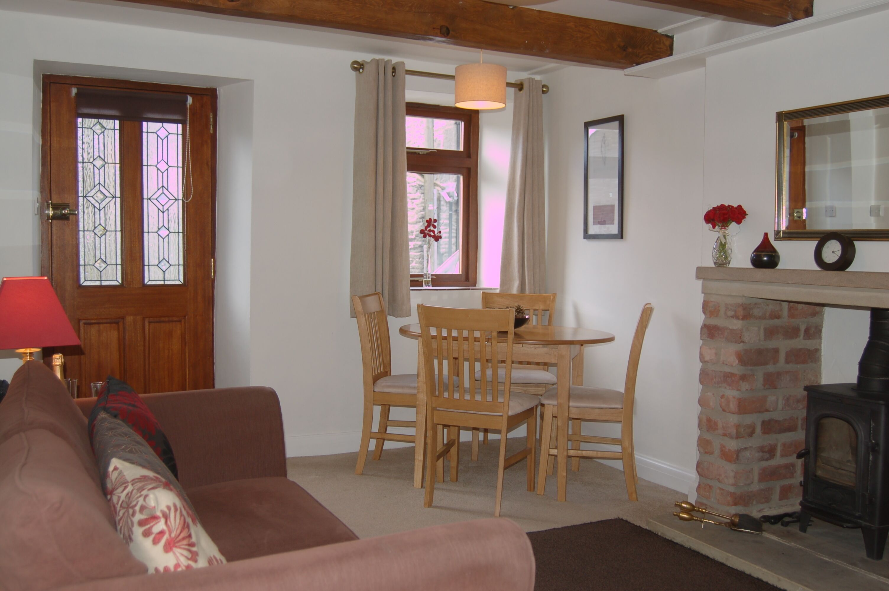 Romantic Cottage for two In Monyash. Exposed beams and logburning stove.