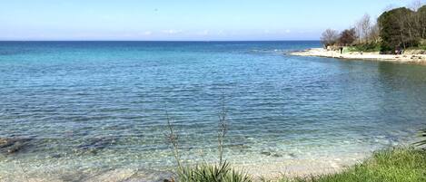 Beach nearby, sun loungers