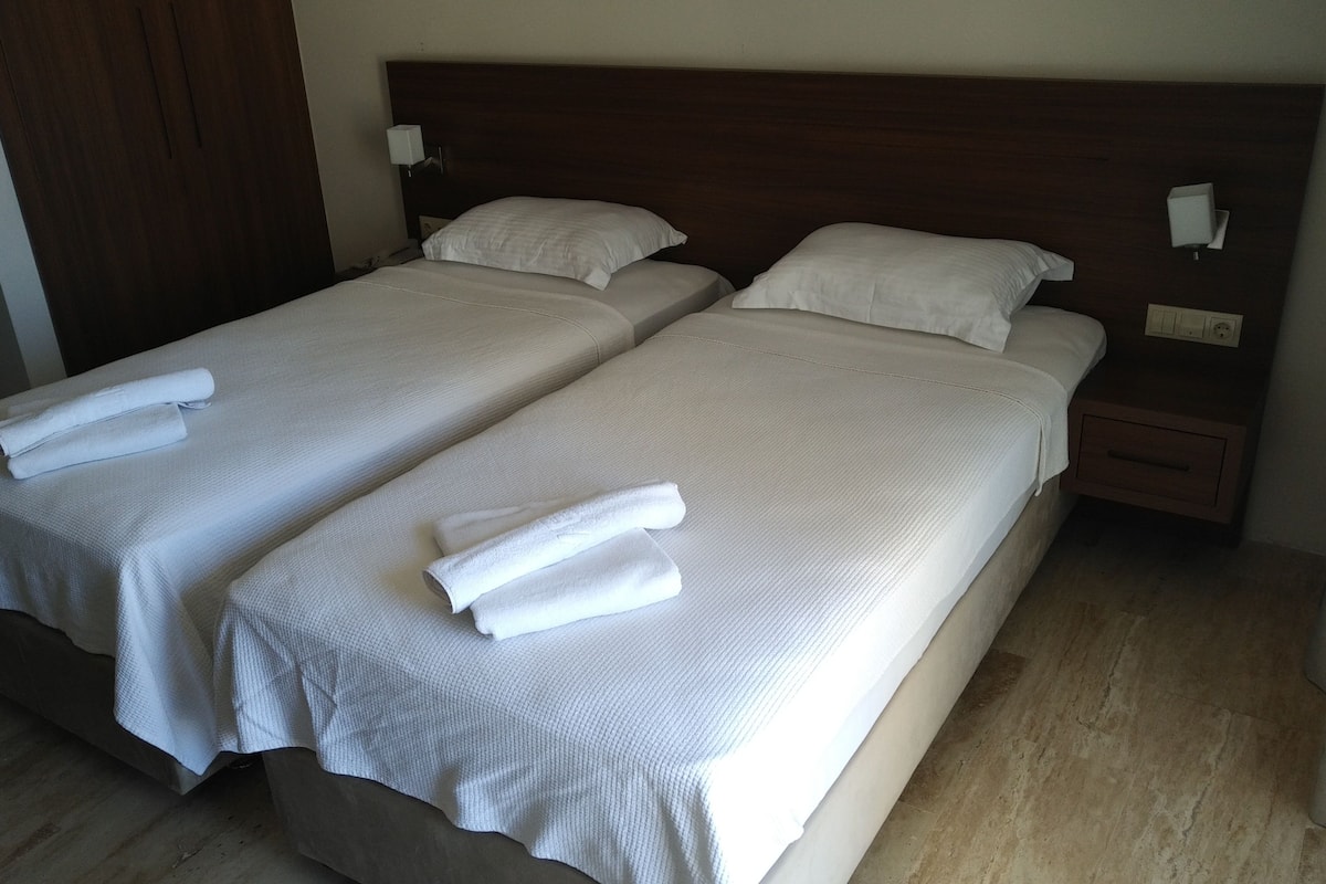 Camera Comfort con 2 letti singoli, vista piscina | Biancheria da letto di alta qualità, minibar, una cassaforte in camera